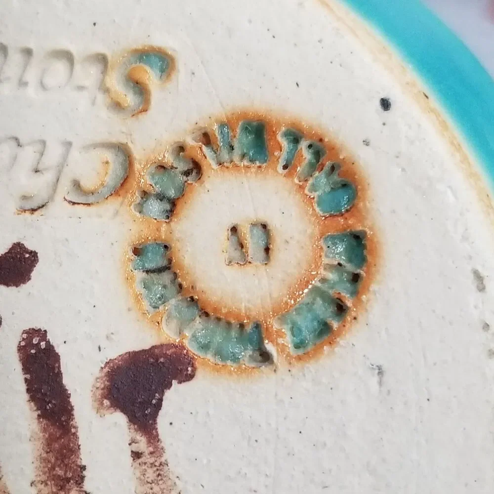 Chatham Stoneware wheel thrown stoneware utensil holder signed - Picture 7 of 10